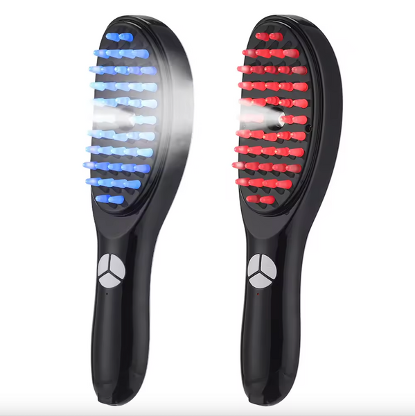 Red/Blue LED Light Hair Regrowth Therapy Massage Brush