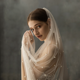 Pearl Studded Cathedral Veil