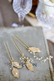 Bridal Crystal Gold plated leave pins South Africa