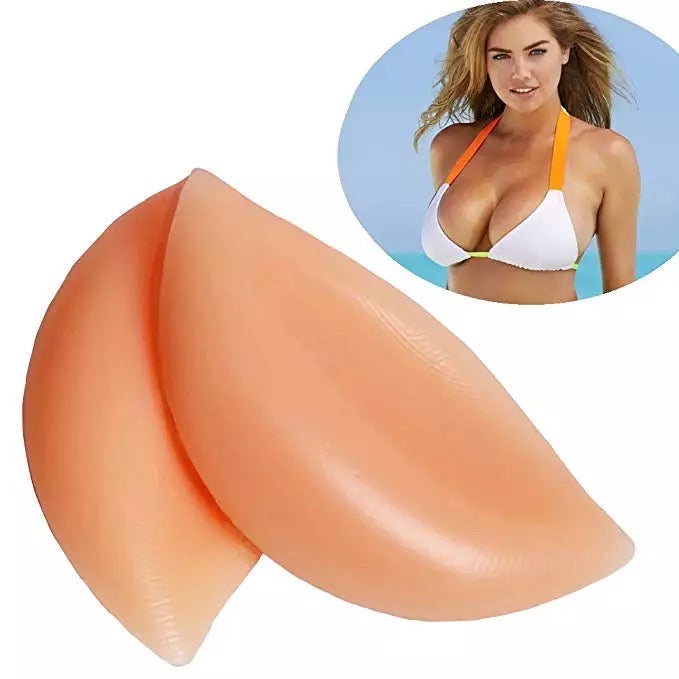 White Fiberfill Sew Or Tack In Push Up Padded Bra Cups Enhances Cleavage