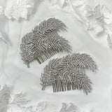 Crystal Feather Bridal  Hair Comb