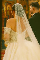 Pearlescent Dreams - 3 meter Cascading Pearl Embellished Cathedral Veil
