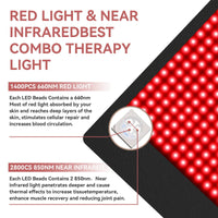 Red Light Therapy Mat for Full Body – 1400 LEDs, Near Infrared 850nm + Red 650nm (178cm x 61 cm)