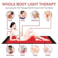 Red Light Therapy Mat for Full Body – 1400 LEDs, Near Infrared 850nm + Red 650nm (178cm x 61 cm)