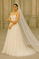 Pearlescent Dreams - 3 meter Cascading Pearl Embellished Cathedral Veil