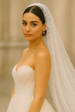 Pearlescent Dreams - 3 meter Cascading Pearl Embellished Cathedral Veil