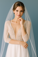 Enchanting Satin-Edged Cathedral Bridal Veil - White, Off-White & Ivory, 3 Meters