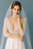 Enchanting Satin-Edged Cathedral Bridal Veil - White, Off-White & Ivory, 3 Meters