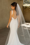 Enchanting Satin-Edged Cathedral Bridal Veil - White, Off-White & Ivory, 3 Meters