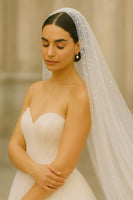 Pearlescent Dreams - 3 meter Cascading Pearl Embellished Cathedral Veil