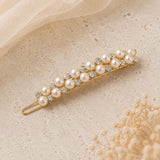 Gold Crystal and Pearl Hair Clip