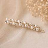 Gold Crystal and Pearl Hair Clip