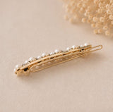 Gold Crystal and Pearl Hair Clip