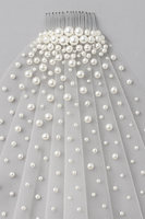Pearlescent Dreams - 3 meter Cascading Pearl Embellished Cathedral Veil