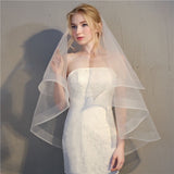 Horsehair Trim Blusher Fingertip Bridal Veil