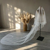 Simple Plain Cathedral Tulle Veil 