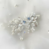 Elegant Crystal &amp; Pearl Bridal Shoe Clips (9.5cm x 6.5cm)