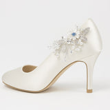 Elegant Crystal &amp; Pearl Bridal Shoe Clips (9.5cm x 6.5cm)