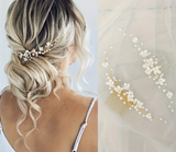 Floral Pearl Bridal Hair Comb – Delicate Wedding Hairpiece in Silver or Gold (15cm)