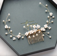 Floral Pearl Bridal Hair Comb – Delicate Wedding Hairpiece in Silver or Gold (15cm)