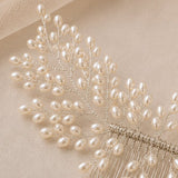 Silver Pearl Fern Hair Comb