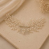 Silver Pearl Fern Hair Comb
