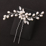 Crystal and pearl bridal hair pin