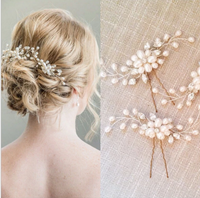 Crystal and pearl bridal hair pins