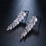 Silver Plated Cubic Zirconia Diamond Simulant Bridal Earrings