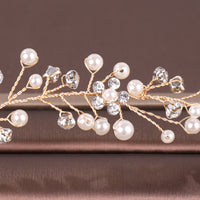 Gold Pearl and Crystal Beaded Vine 