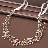 Gold Pearl and Crystal Beaded Vine 