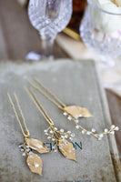 Bridal Crystal Gold plated leave pins South Africa