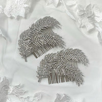 Crystal Feather Bridal  Hair Comb