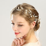 Gold Leaf and Pearl Hair Vine - Bridal/ Event