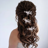 White Clay flower Bridal Hair Pin