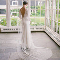 Simple Shoulder Pinned Cathedral Veil Cape
