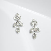 Silver Plated Cubic Zirconia Diamond Simulant Bridal Earrings