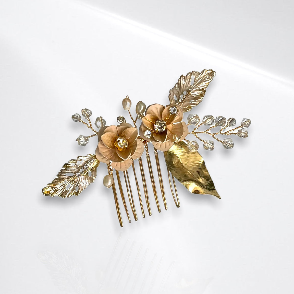 Mini Rosy Floral slide-in-Comb - Bridal / Formal Event – Bridal Hair ...