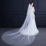 Simple Plain Cathedral Tulle Veil 