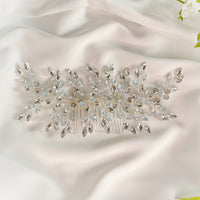 White crystal bridal hair comb
